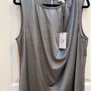 H Halston Silver Metallic  Blouse NWT